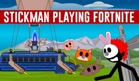 Stickman playing Fortnite