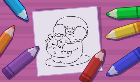 Lalafanfan Duck - Coloring