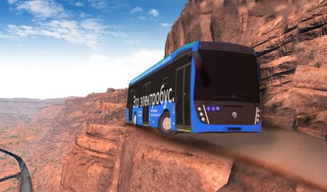 Bus in the mountains