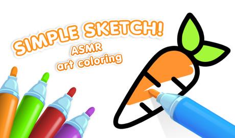 Simple Sketch! ASMR Art Coloring